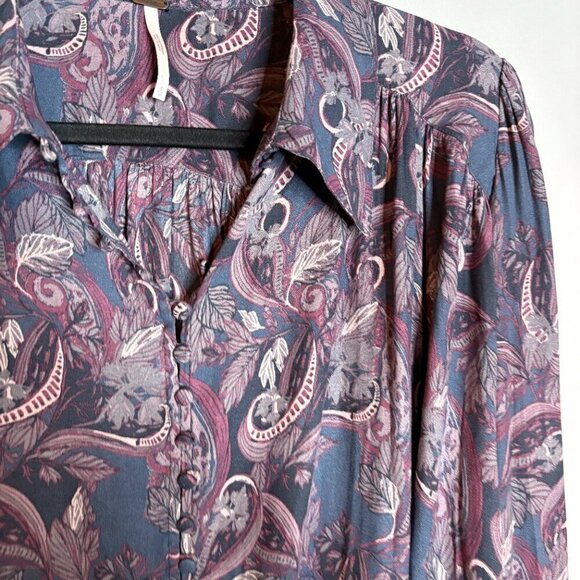 Free People purple paisley patterned blouse - Picture 2 of 5
